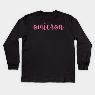 Pink Omicron Kids Long Sleeve T-Shirt